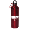 WB8007-750 ML (25 FL. OZ.) ALUMINUM WATER BOTTLE WITH CARABINER-Red